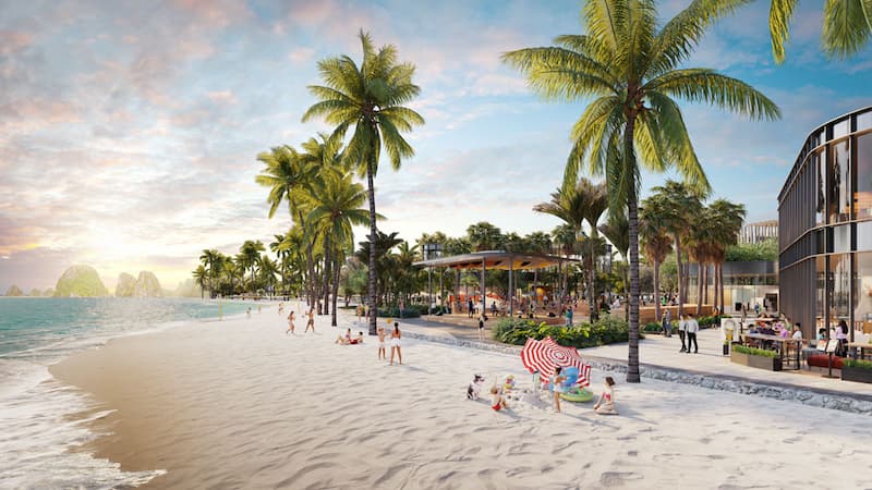 Trải nghiệm tắm biển tại Aria Bay Hạ Long – sống trọn từng khoảnh khắc bên vịnh di sản 2 Không gian biển xanh ngay trước thềm căn hộ